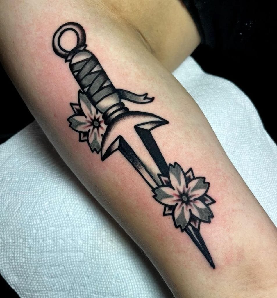 Dagger Tattoo on Arm
