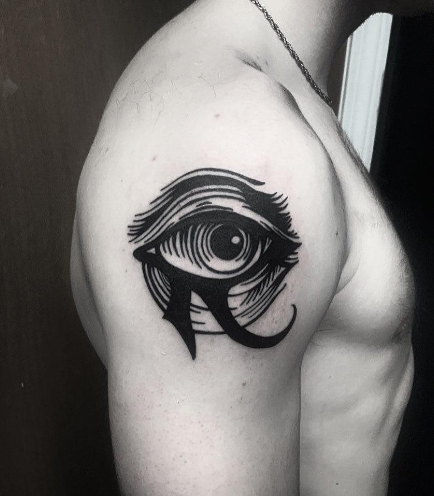 Eye of Horus Tattoo on Muscle
