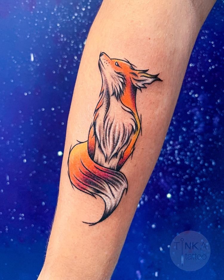 Fox Tattoo on Elbow